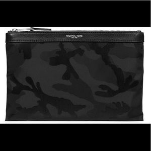 NWT Michael Kors - Black Camouflage Travel Pouch